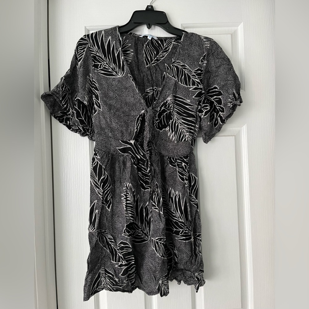 Black and white swimsuit cover-up